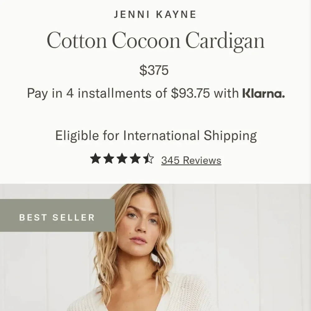 Jenni Kayne organic cotton cocoon cardigan